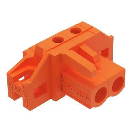 WAGO 232 Series Angled PCB Mount PCB Header, 2-Contact, 1-Row, 5.08mm Pitch, Solder Termination [232-262/031-000]; 278-1400