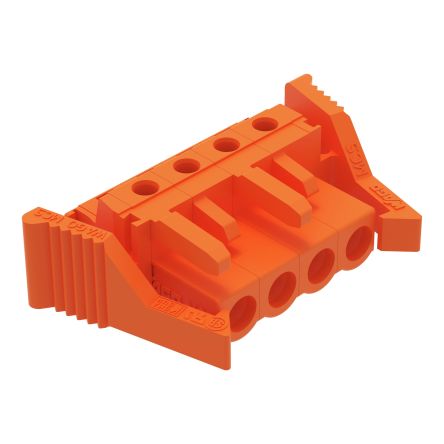 WAGO 232 Series Angled PCB Mount PCB Header, 4-Contact, 1-Row, 5.08mm Pitch, Solder Pin Termination [232-264/039-000]; 278-1403