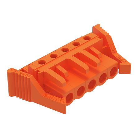 WAGO 232 Series Angled PCB Mount PCB Header, 5-Contact, 1-Row, 5.08mm Pitch, Solder Termination [232-265/039-000]; 278-1405