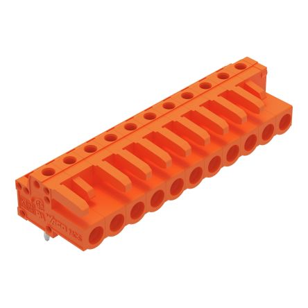 WAGO 232 Series Angled PCB Mount PCB Header, 11-Contact, 1-Row, 5.08mm Pitch, Solder Pin Termination [232-271]; 278-1413