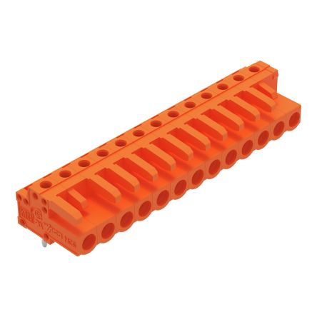 WAGO 232 Series Angled PCB Mount PCB Header, 13-Contact, 1-Row, 5.08mm Pitch, Solder Termination [232-273]; 278-1416