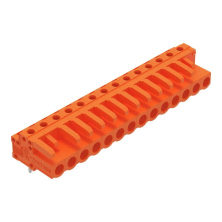 WAGO 232 Series Right Angle PCB Mount PCB Header, 14-Contact, 1-Row, 5.08mm Pitch, Plug-In Termination [232-274]; 278-1417