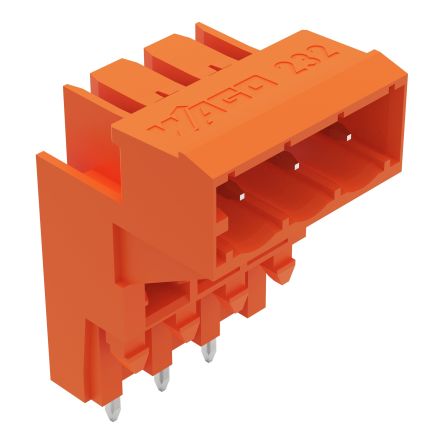 WAGO 232 Series Angled PCB PCB Header, 3 Contact(s), 5.08 mm Pitch, 1 Row(s), Shrouded [232-363]; 278-1453