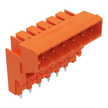 WAGO 232 Series Angled PCB PCB Header, 6 Contact(s), 5.08 mm Pitch, 1 Row(s), Shrouded [232-366]; 278-1455