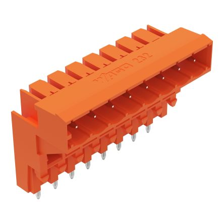 WAGO 232 Series Angled PCB PCB Header, 8 Contact(s), 5.08 mm Pitch, 1 Row(s), Shrouded [232-368]; 278-1456