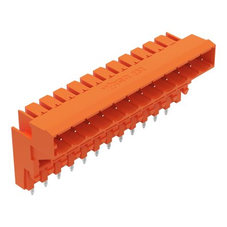 WAGO 232 Series Angled PCB PCB Header, 12 Contact(s), 5.08 mm Pitch, 1 Row(s), Shrouded [232-372]; 278-1457