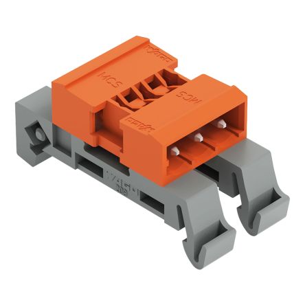 WAGO, 5.08mm Pitch, 232, 3 Way, Horizontal, Pluggable Terminal Block, Pin Header, DIN Rail Mount, Wire Termination, [232-533/007-000]; 278-1508