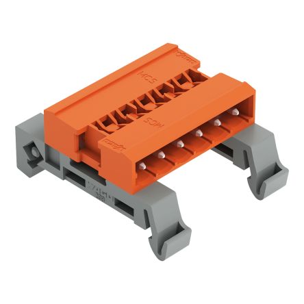 WAGO, 5.08mm Pitch, 232, 6 Way, Horizontal, Pluggable Terminal Block, Pin Header, DIN Rail Mount, Wire Termination, [232-536/007-000]; 278-1512
