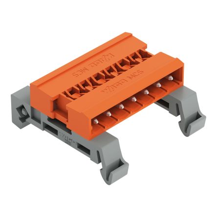 WAGO, 5.08mm Pitch, 232, 7 Way, Pluggable Terminal Block, Pin Header, DIN Rail Mount, Plug-In Termination, [232-537/007-000]; 278-1513