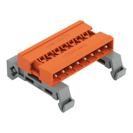 WAGO, 5.08mm Pitch, 232, 8 Way, Horizontal, Pluggable Terminal Block, Pin Header, DIN Rail Mount, Pin Termination, [232-538/007-000]; 278-1514