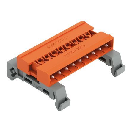 WAGO, 5.08mm Pitch, 232, 9 Way, Horizontal, Pluggable Terminal Block, Pin Header, DIN Rail Mount, Wire Termination, [232-539/007-000]; 278-1516