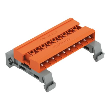 WAGO, 5.08mm Pitch, 232, 10 Way, Pluggable Terminal Block, Pin Header, DIN Rail Mount, Plug-In Termination, [232-540/007-000]; 278-1517