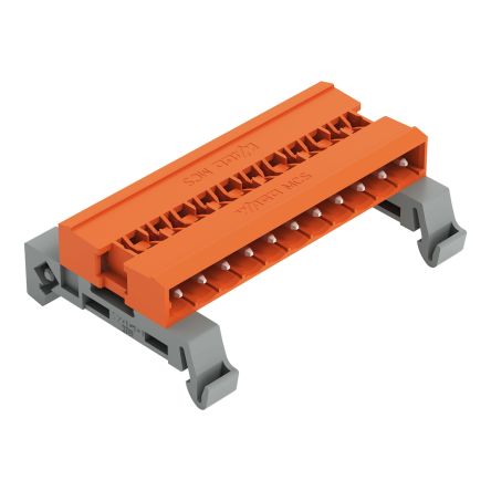 WAGO, 5.08mm Pitch, 232, 11 Way, Horizontal, Pluggable Terminal Block, Pin Header, DIN Rail Mount, Pin Termination, [232-541/007-000]; 278-1518
