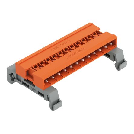 WAGO, 5.08mm Pitch, 232, 12 Way, Horizontal, Pluggable Terminal Block, Pin Header, DIN Rail Mount, Wire Termination, [232-542/007-000]; 278-1519
