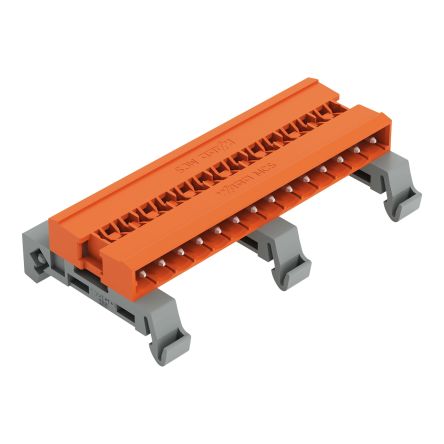 WAGO, 5.08mm Pitch, 232, 14 Way, Horizontal, Pluggable Terminal Block, Pin Header, DIN Rail Mount, Pin Termination, [232-544/007-000]; 278-1521
