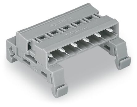 WAGO, 7.5mm Pitch, 232, 4 Way, Horizontal, Pluggable Terminal Block, Pin Header, DIN Rail Mount, Pin Termination, [232-564/007-000]; 278-1534