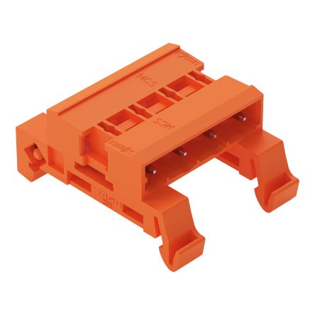 WAGO, 7.62mm Pitch, 232, 4 Way, Horizontal, Pluggable Terminal Block, Pin Header, DIN Rail Mount, Pin Termination, [232-584/007-000]; 278-1547