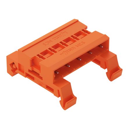 WAGO, 7.62mm Pitch, 232, 5 Way, Pluggable Terminal Block, Pin Header, DIN Rail Mount, Plug-In Termination, [232-585/007-000]; 278-1548
