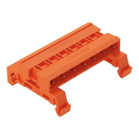 WAGO, 7.62mm Pitch, 232, 7 Way, Horizontal, Pluggable Terminal Block, Pin Header, DIN Rail Mount, Pin Termination, [232-587/007-000]; 278-1550