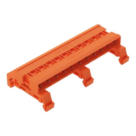 WAGO, 7.62mm Pitch, 232, 11 Way, Horizontal, Pluggable Terminal Block, Pin Header, DIN Rail Mount, Pin Termination, [232-591/007-000]; 278-1554