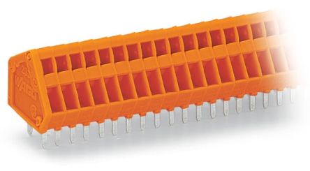 WAGO 233 Series PCB Terminal Block, 3-Contact, 2.54mm Pitch, PCB Mount, 1-Row, PCB Contacts Termination [233-403]; 278-1659