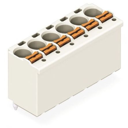 WAGO 2092 Series Straight Push-In PCB Connector, 10-Contact, 1-Row, 5mm Pitch, Solder Termination [2092-1180]; 278-1706