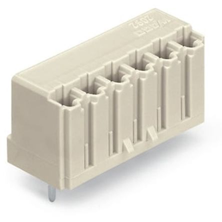 WAGO 2092 Series Straight PCB Mount PCB Header, 4-Contact, 1-Row, 5mm Pitch, Solder Termination [2092-1304]; 278-1711
