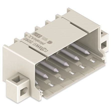 WAGO 2092 Series Angled PCB PCB Header, 4 Contact(s), 5 mm Pitch, 1 Row(s), Shrouded [2092-1424/005-000]; 278-1754