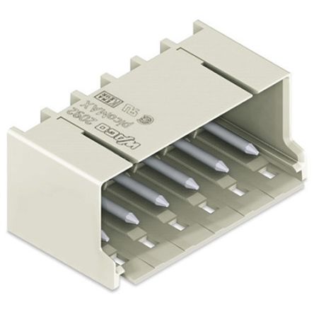 WAGO 2092 Series Angled Horizontal and Vertical Mount PCB Header, 5 Contact(s), 5 mm Pitch, 1 Row(s), Shrouded [2092-1425]; 278-1755