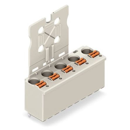WAGO 2092 Series Straight Push-In PCB Socket, 5-Contact, 1-Row, 7.5mm Pitch, Push Button Termination [2092-3153]; 278-1801
