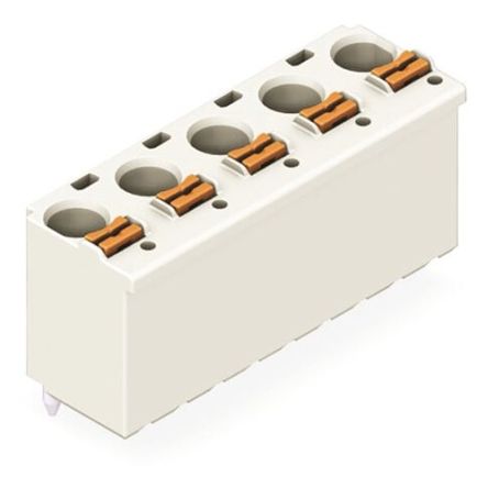WAGO 2092 Series Straight Push-In PCB Connector, 4-Contact, 1-Row, 7.5mm Pitch, Solder Termination [2092-3174]; 278-1806