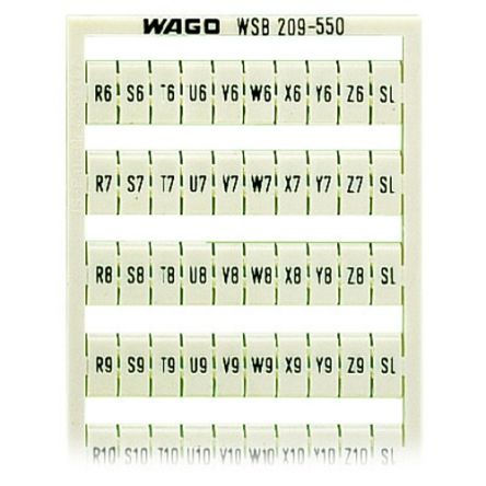 WAGO, 209 Marker Card for use with  for use with Terminal Blocks [209-550]; 278-1958
