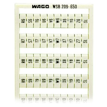 WAGO, 209 Marker Strip for use with  for use with Terminal Blocks [209-650]; 278-2047