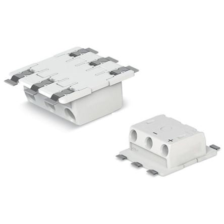 WAGO 2070 Series PCB Terminal Block, 3-Contact, 6.5mm Pitch, Surface Mount, 1-Row, Push-In Cage Clamp Termination [2070-543/998-406]; 278-2543
