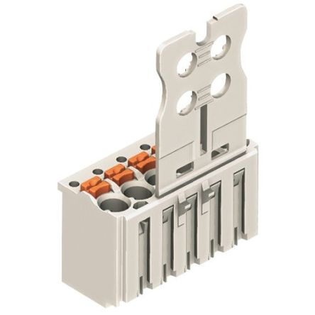 WAGO 2091 Series Connector, 4-Pole, Female, 4-Way, Push-In, 10A [2091-1104]; 278-2558