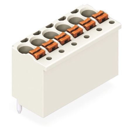 WAGO 2091 Series Straight Push-In PCB Connector, 4-Contact, 1-Row, 3.5mm Pitch, Solder Termination [2091-1174]; 278-2599