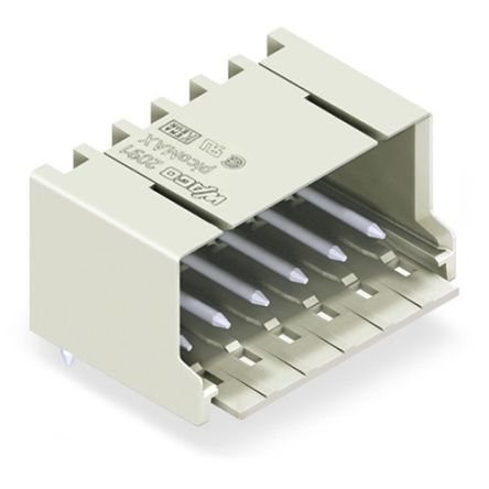 WAGO 2091 Series Angled PCB PCB Header, 10 Contact(s), 3.5 mm Pitch, 1 Row(s), Shrouded [2091-1430/200-000]; 278-2650