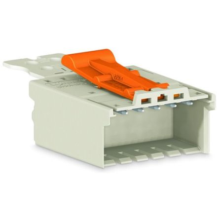 WAGO 2091 Series Pluggable Connector, 4-Pole, Male, 4-Way, Snap-In, 10A [2091-1504/002-000]; 278-2655