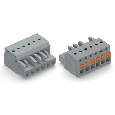 WAGO 2231 Series Pluggable Connector, 4-Pole, Female, 4-Way, Push-In, 16A [2231-104/102-000]; 278-2809