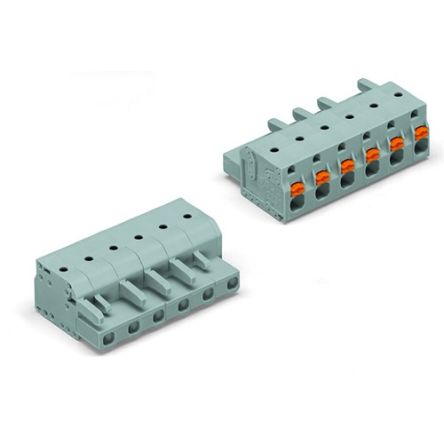 WAGO 2231 Series Pluggable Connector, 2-Pole, Female, 2-Way, Snap-In, 16A [2231-202/026-000]; 278-2819