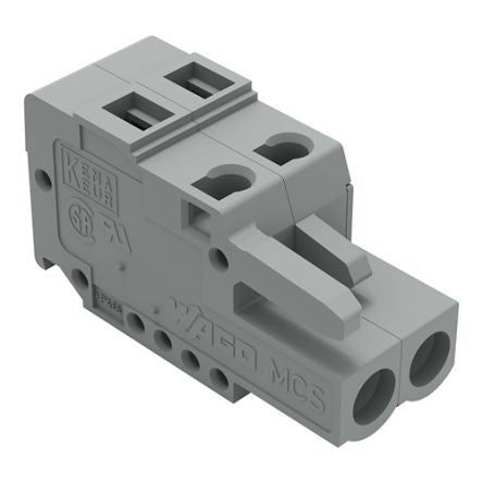 WAGO 231 Series Connector, 2-Pole, Female, 2-Way, Snap-In, 16A [231-102/102-000]; 278-2832