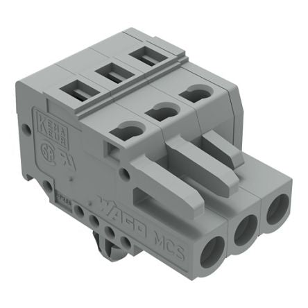 WAGO 231 Series Pluggable Connector, 3-Pole, Female, 3-Way, Panel Mount, Snap In Mount, 16A [231-103/008-000]; 278-2834