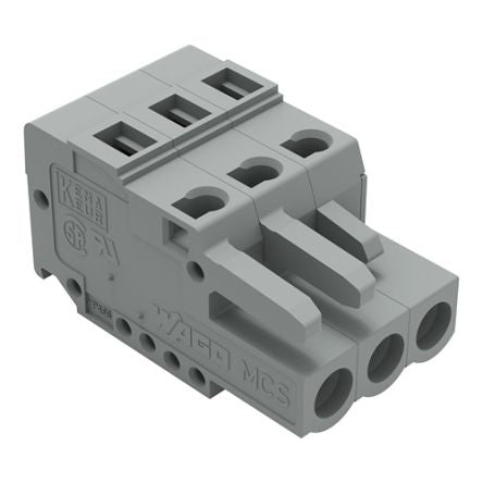 WAGO 231 Series Connector, 3-Pole, Female, 3-Way, Snap-In, 16A [231-103/102-000]; 278-2837