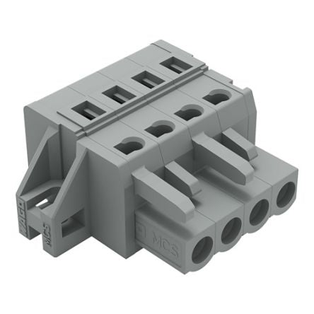 WAGO 231 Series Pluggable Connector, 4-Pole, Female, 4-Way, Snap-In, 16A [231-104/031-000]; 278-2840