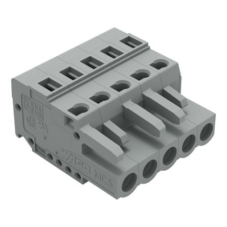 WAGO 231 Series Pluggable Connector, 5-Pole, Female, 5-Way, Plug-In, 16A [231-105/102-000]; 278-2846
