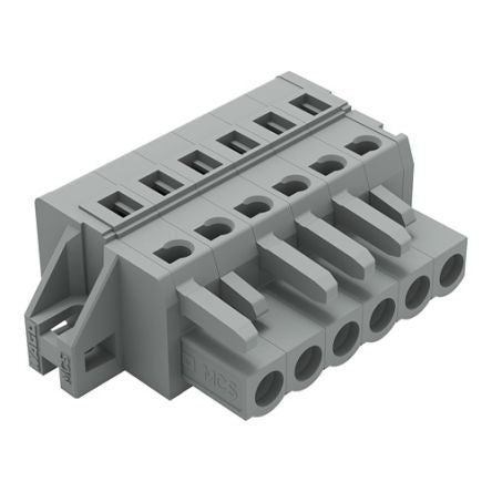 WAGO 231 Series Pluggable Connector, 6-Pole, Female, 6-Way, Snap-In, 16A [231-106/031-000]; 278-2851