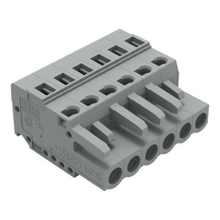 WAGO 231 Series Connector, 6-Pole, Female, 6-Way, Snap-In, 16A [231-106/102-000]; 278-2853