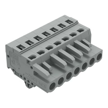 WAGO 231 Series Connector, 7-Pole, Female, 7-Way, Snap-In, 16A [231-107/008-000]; 278-2854