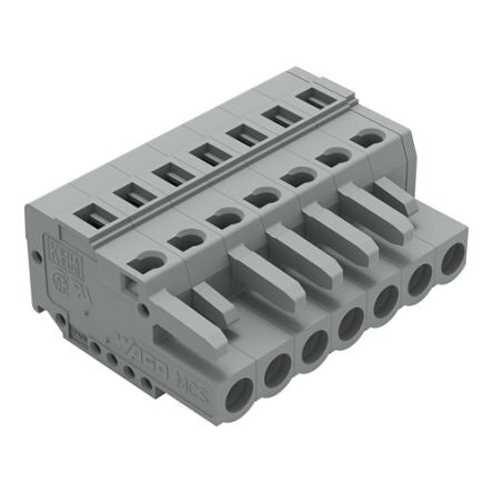 WAGO 231 Series Pluggable Connector, 7-Pole, Female, 7-Way, Plug-In, 16A [231-107/026-000]; 278-2856