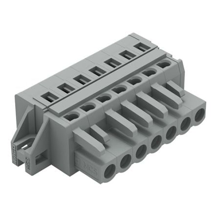 WAGO 231 Series Pluggable Connector, 7-Pole, Female, 7-Way, Snap-In, 16A [231-107/027-000]; 278-2857